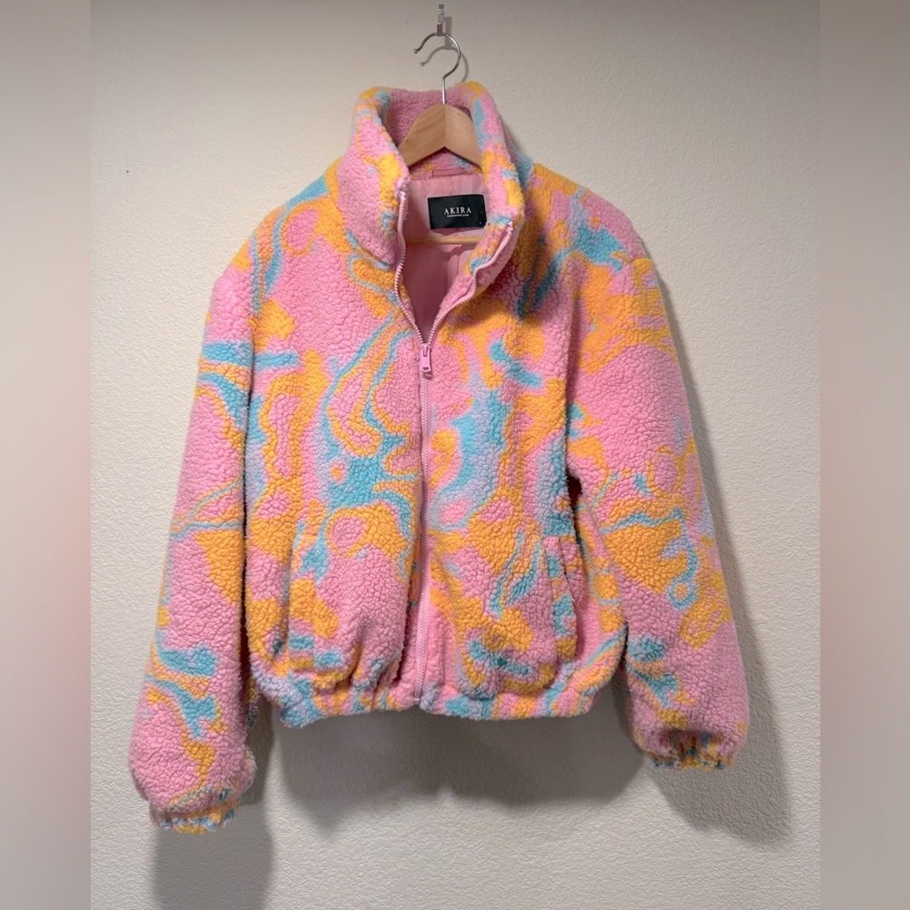 AKIRA Multicolor Teddy Jacket